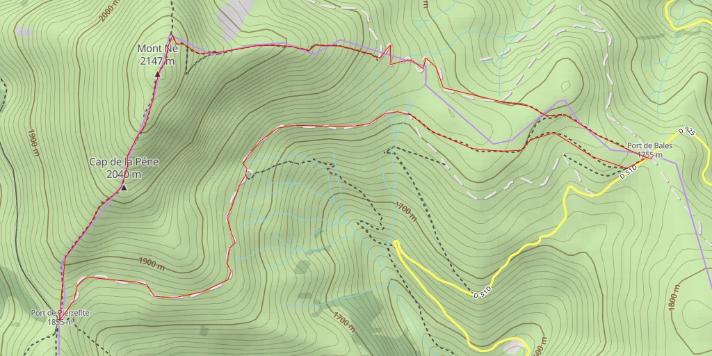 Map of the trail for Cap de la Péne