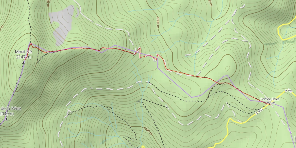 Carte de l'itinéraire :  Mont Né