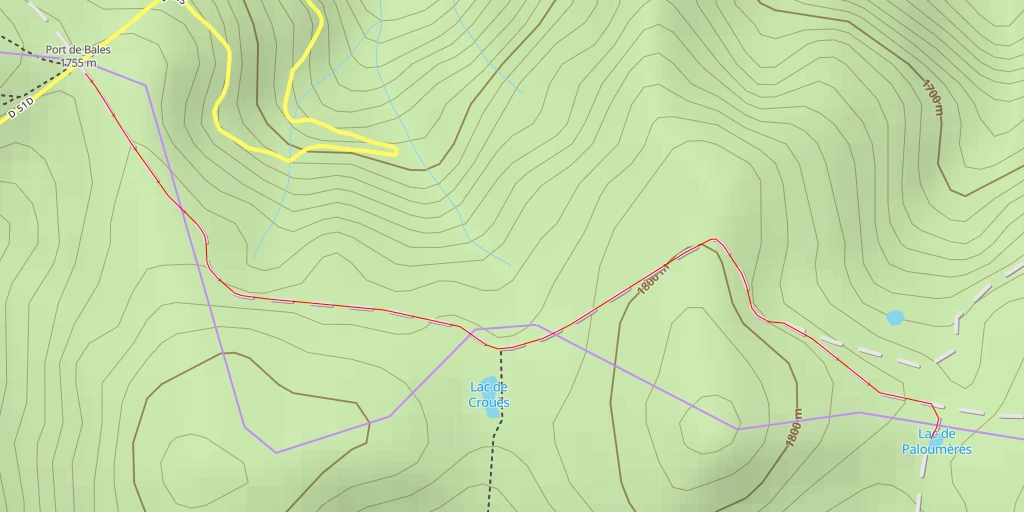 Carte de l'itinéraire :  Lac de Paloumères