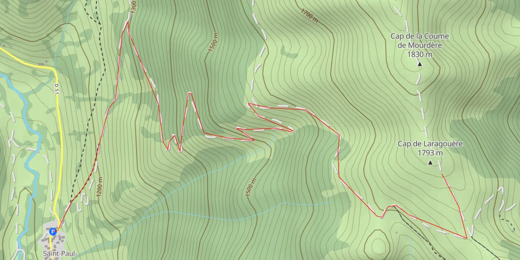 Carte de l'itinéraire :  Cap de Laragouère