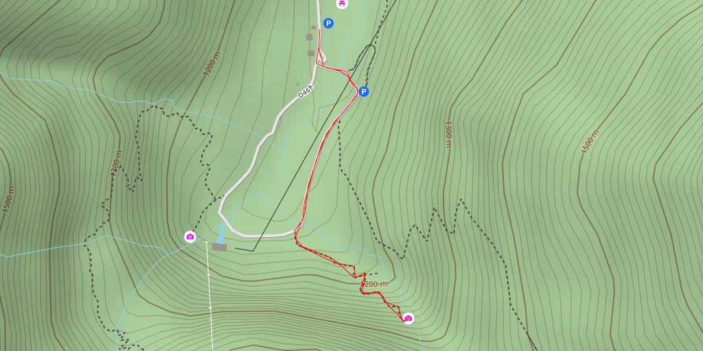 Map of the trail for Cascade du Cœur