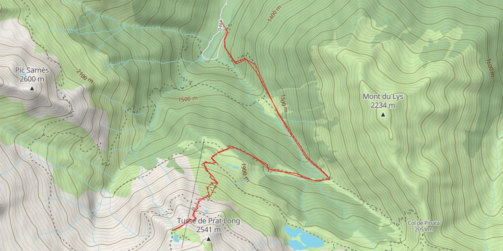 Carte de l'itinéraire :  Refuge du Maupas