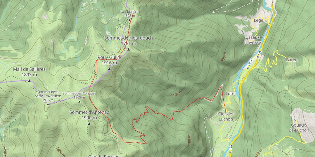 Map of the trail for La Cigalière