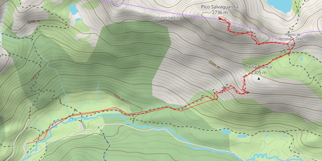 Map of the trail for Pic  de Sauvegarde Depuis Llanos del Hospital