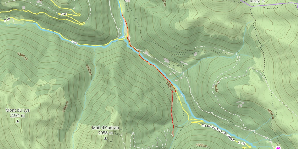 Map of the trail for Gouffre de Malaplatte