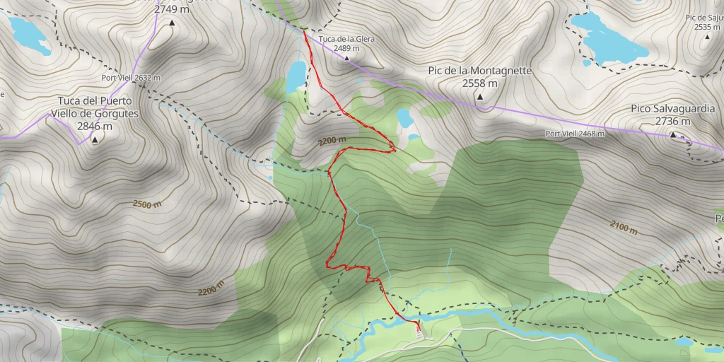 Carte de l'itinéraire :  Col de la Glère