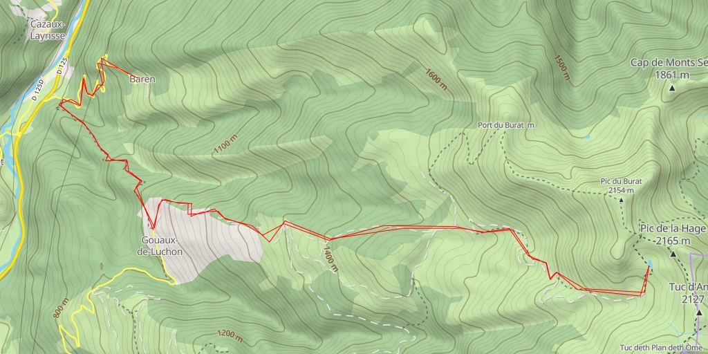 Map of the trail for Étang de Dessus