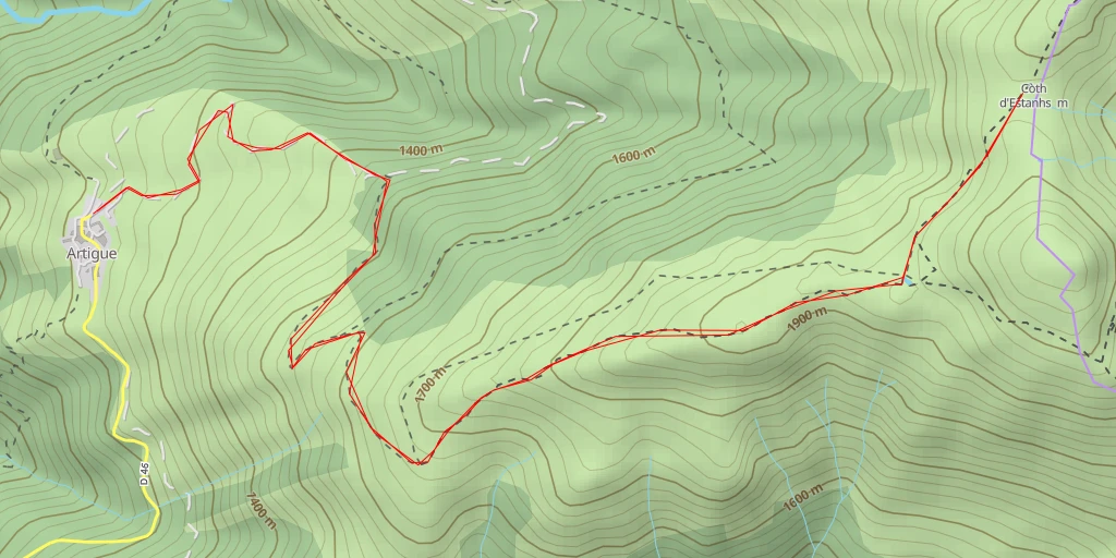 Map of the trail for Sestanhons