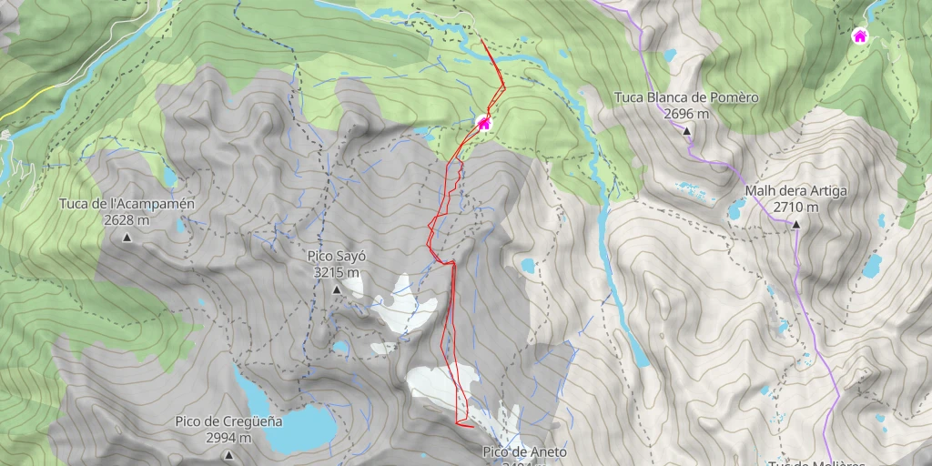 Map of the trail for Pic de Coronas Versant N - voie normale