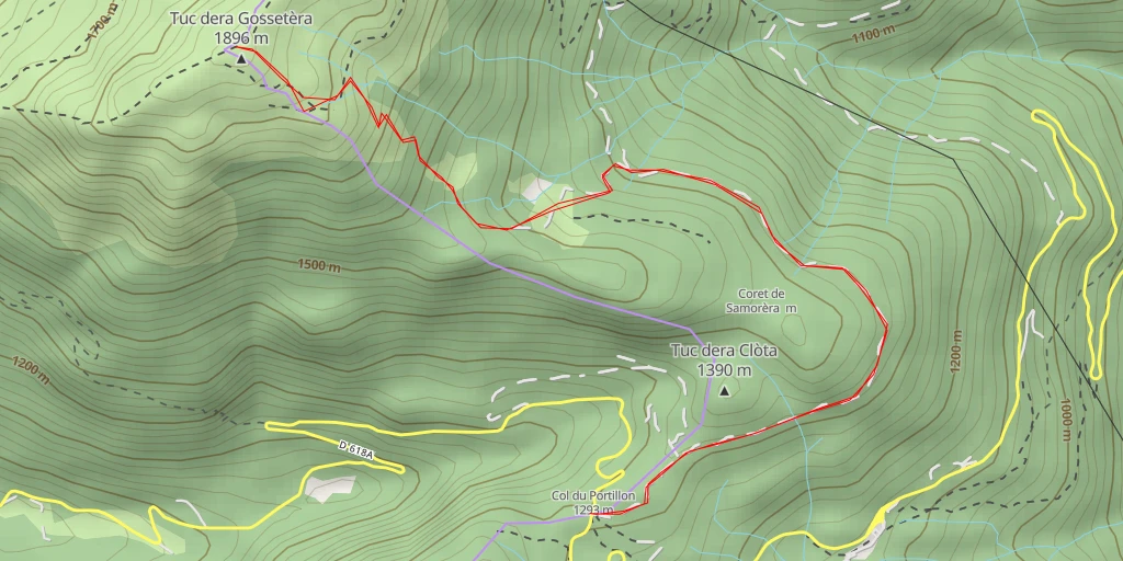 Carte de l'itinéraire :  Tuc dera Gossetèra