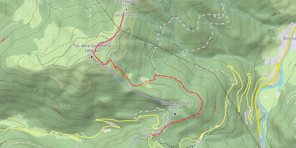 Map of the trail for Cap d'Artigalonga