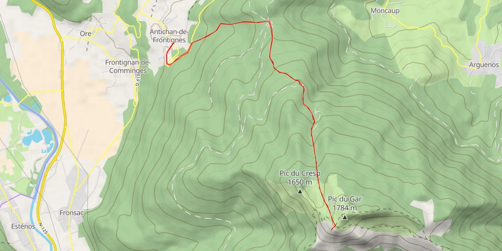 Carte de l'itinéraire :  Pic Saillant