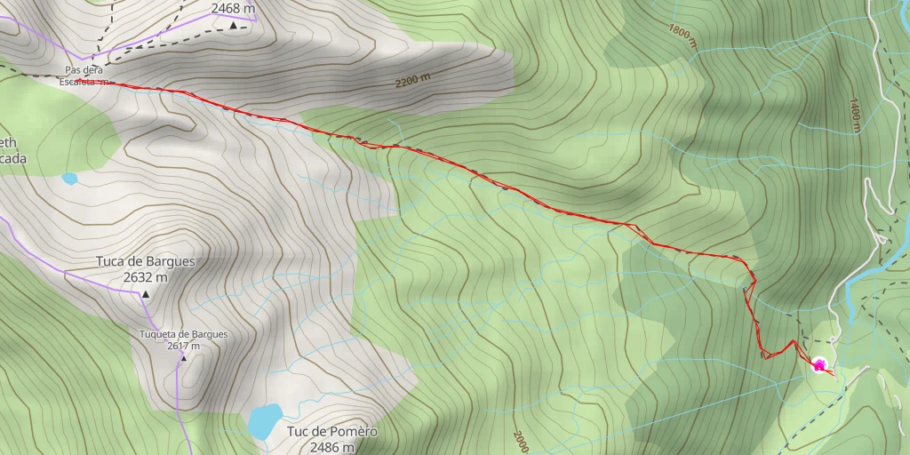 Carte de l'itinéraire :  Pas de l'escalette