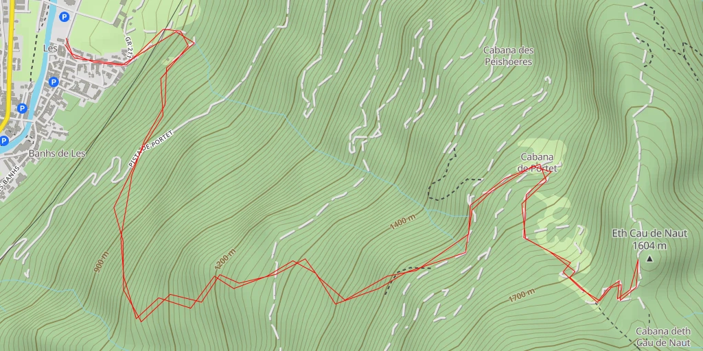 Carte de l'itinéraire :  Eth Cau de Naut