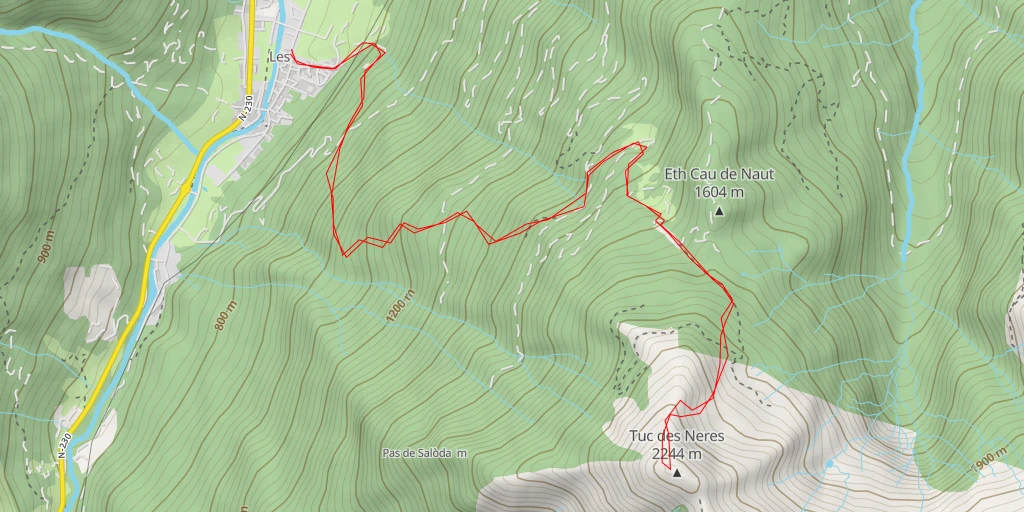 Map of the trail for Tuc des Neres