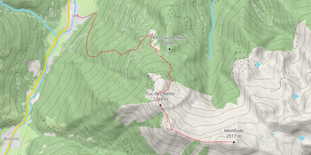 Map of the trail for Montlude