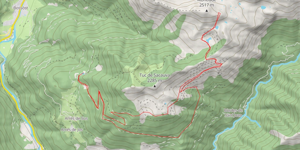 Map of the trail for Comadèra