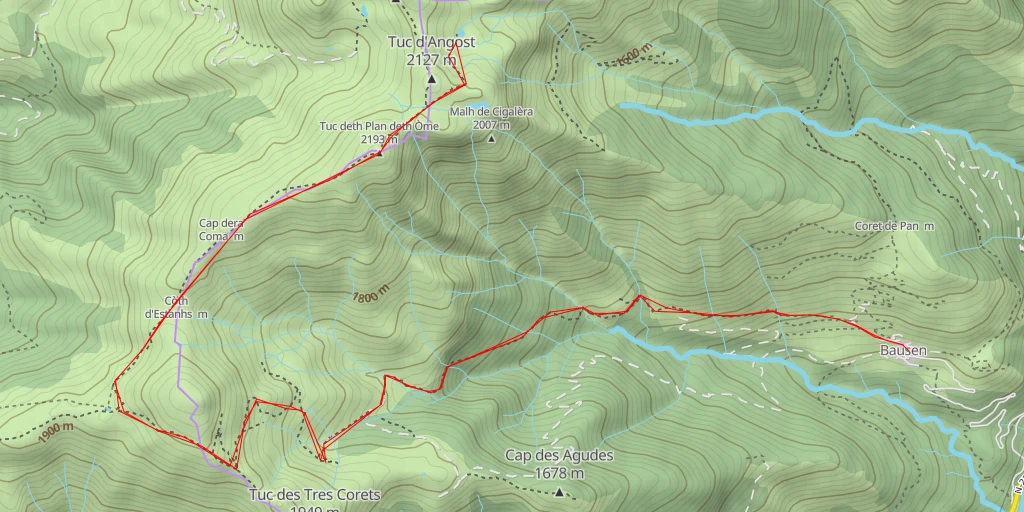 Carte de l'itinéraire :  F405E - Camin dera Ribèra