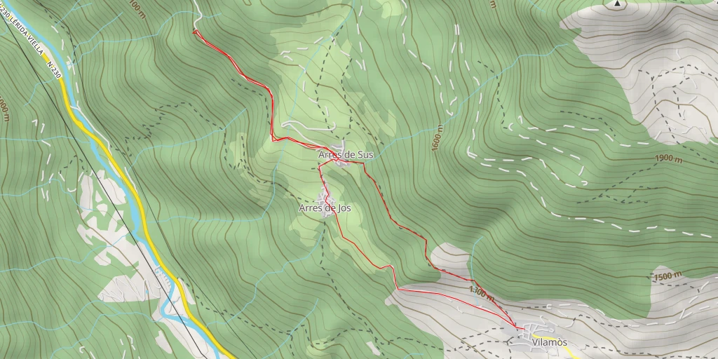 Carte de l'itinéraire :  Pista de Bossòst a Arres - Arres