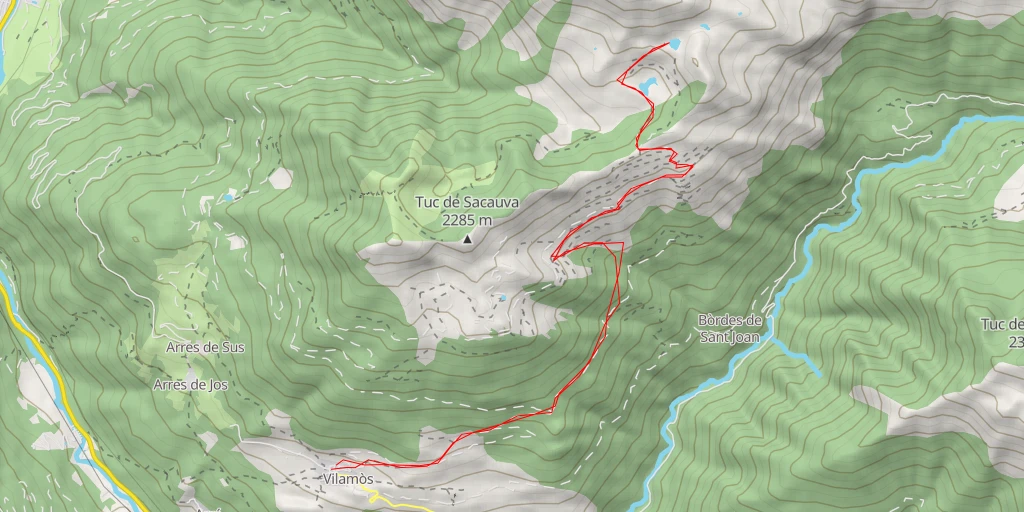 Map of the trail for Estanh Redon de Vilamós