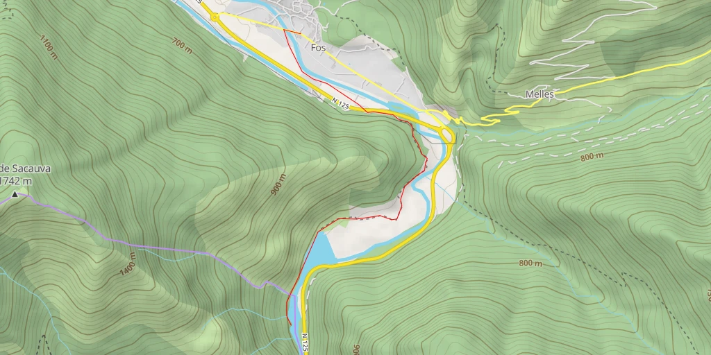 Carte de l'itinéraire :  Barrage de Fos