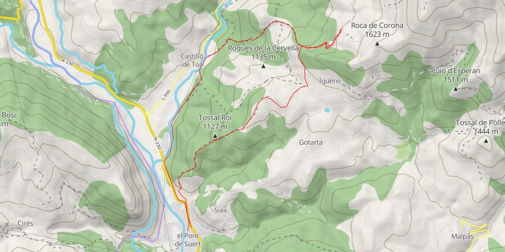 Carte de l'itinéraire :  Mirador de Sant Salvador