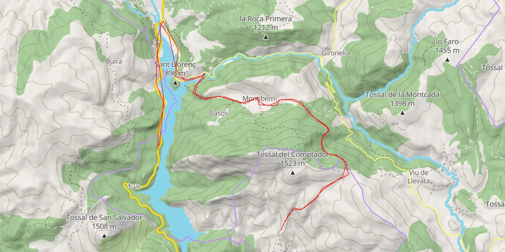 Map of the trail for Tossal de Trepadús