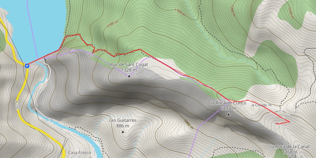 Map of the trail for Mina Superior de la Canal - Camí de Llastarri