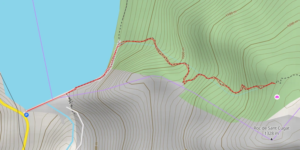 Carte de l'itinéraire :  Roc de Sant Cugat