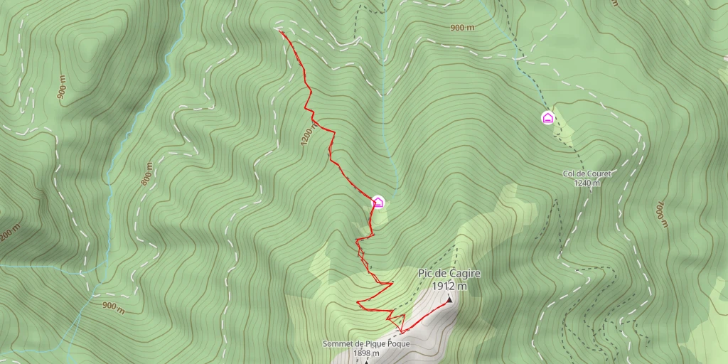 Map of the trail for Pic de Cagire