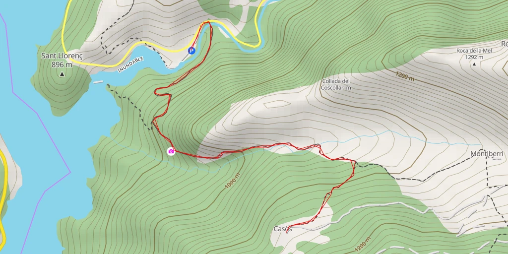 Map of the trail for Mirador de Casòs