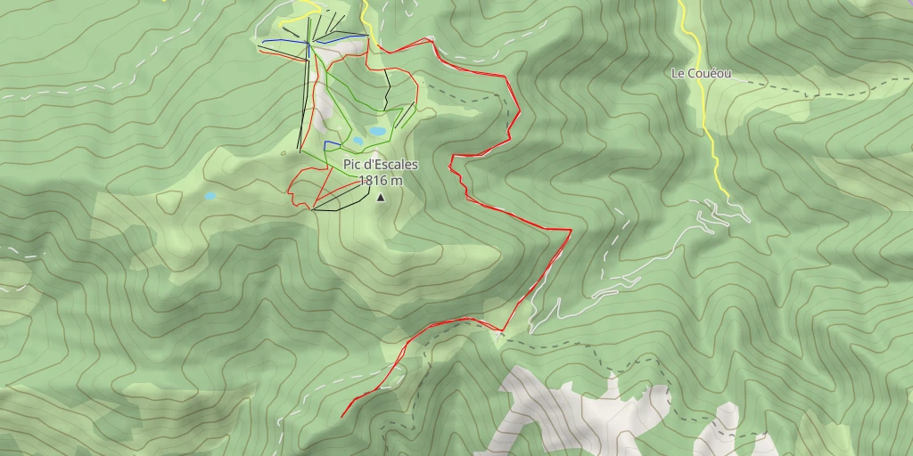 Carte de l'itinéraire :  Pic Plumieres