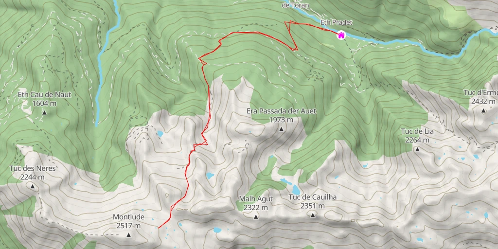 Map of the trail for Comadèra