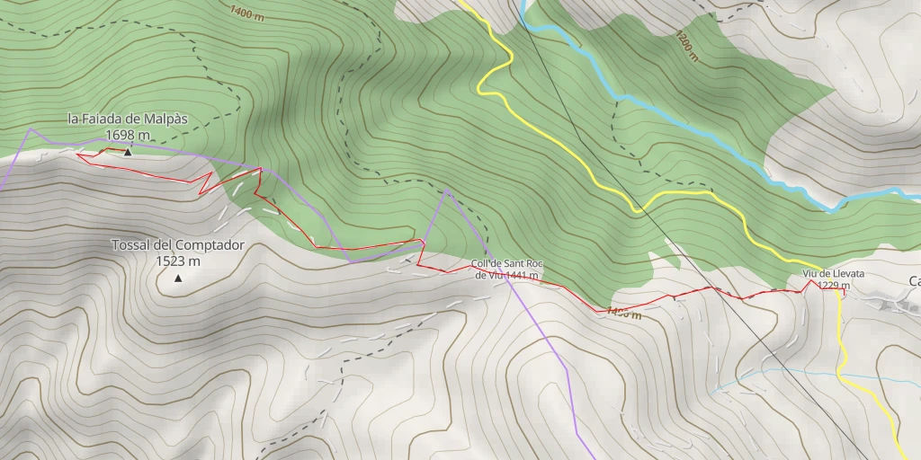 Map of the trail for la Faiada de Malpàs