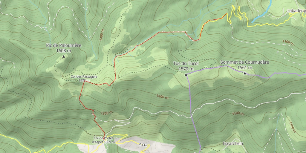 Carte de l'itinéraire :  Décollage parapente