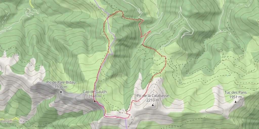 Carte de l'itinéraire :  Cap de Gauch