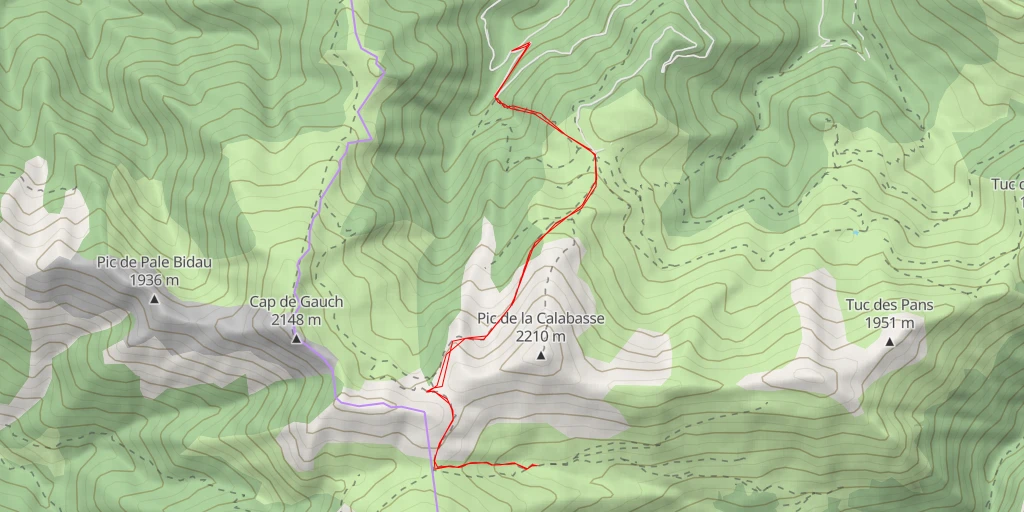 Carte de l'itinéraire :  Cabane des Puges - castillonais - GR10