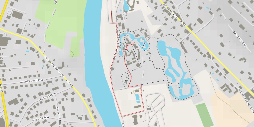 Map of the trail for Parc Le Bournat - Allée Paul-Jean Souriau