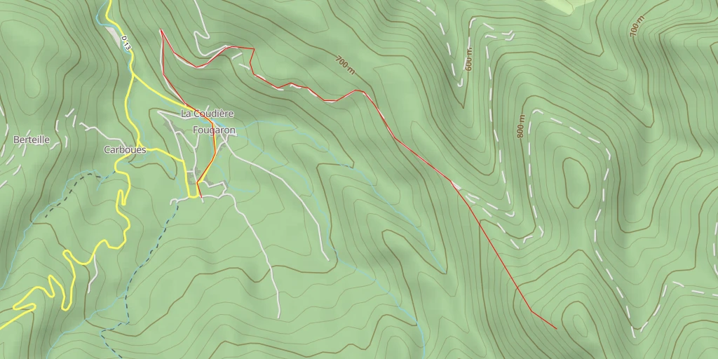 Carte de l'itinéraire :  Tuc de l'Homme Mort