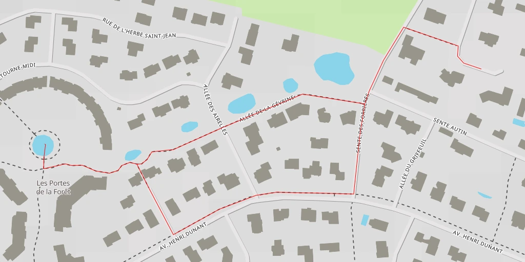 Carte de l'itinéraire :  Rue du Tourne-Midi - Rue du Tourne-Midi