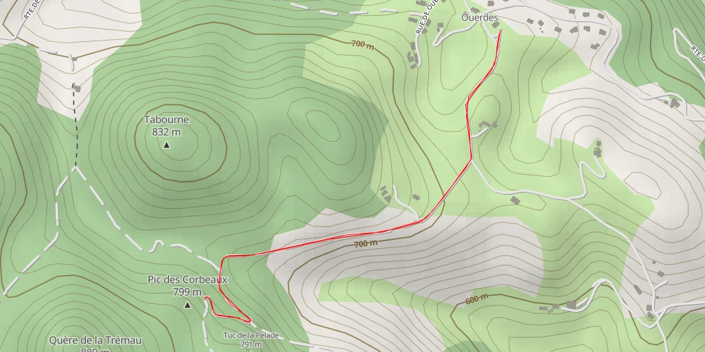 Carte de l'itinéraire :  Pic des Corbeaux