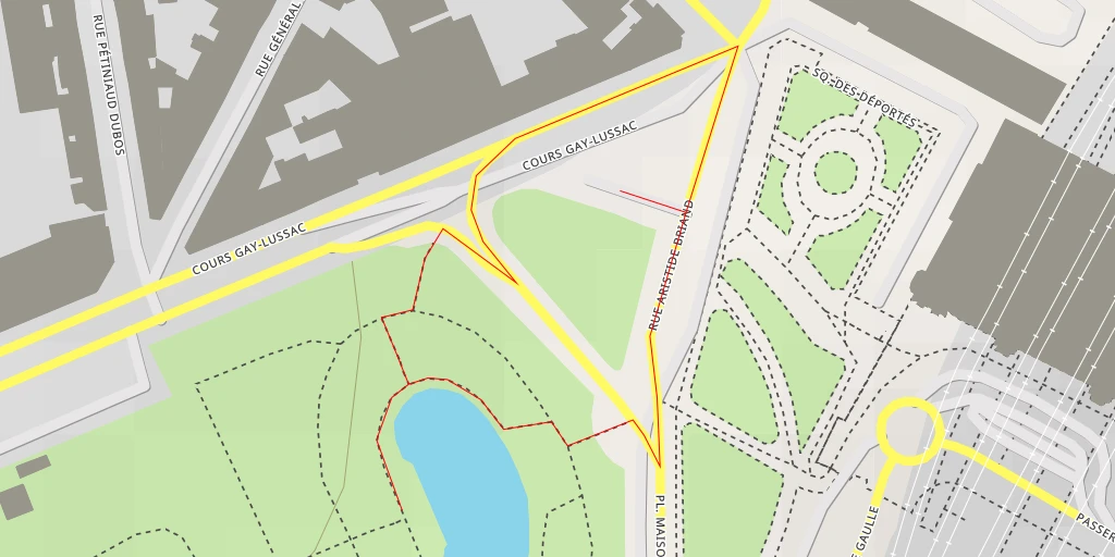 Map of the trail for Place Maison-Dieu - Limoges