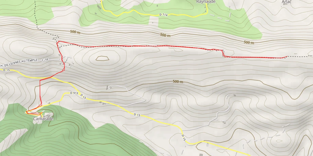 Carte de l'itinéraire :  Chemin de la Querette