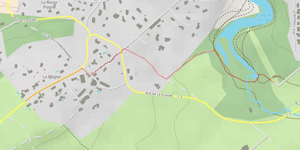 Map of the trail for Rue de la Plagne