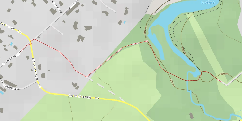 Carte de l'itinéraire :  Chemin de la Fauvette