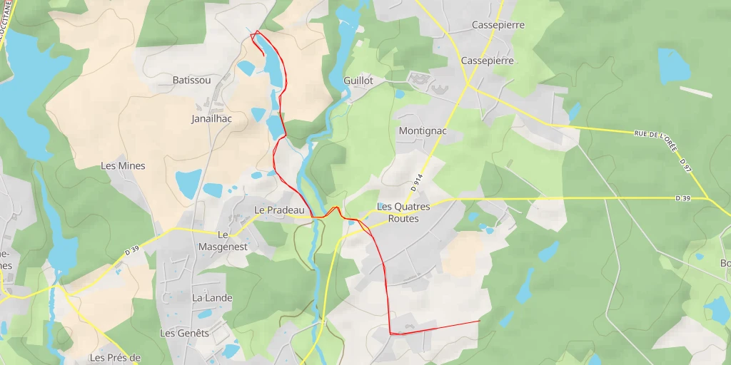 Map of the trail for Rue de Janailhac - Rue de Janailhac