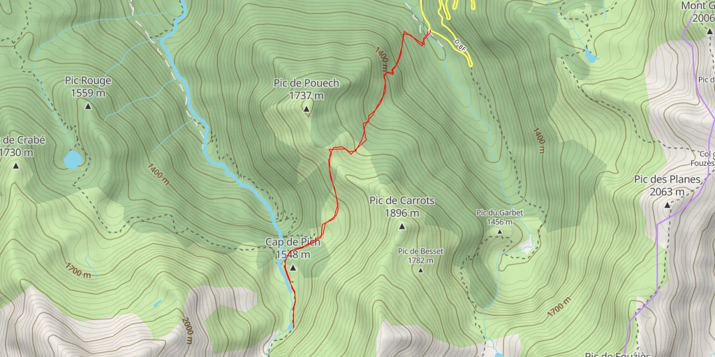 Carte de l'itinéraire :  Étang de Cabadas