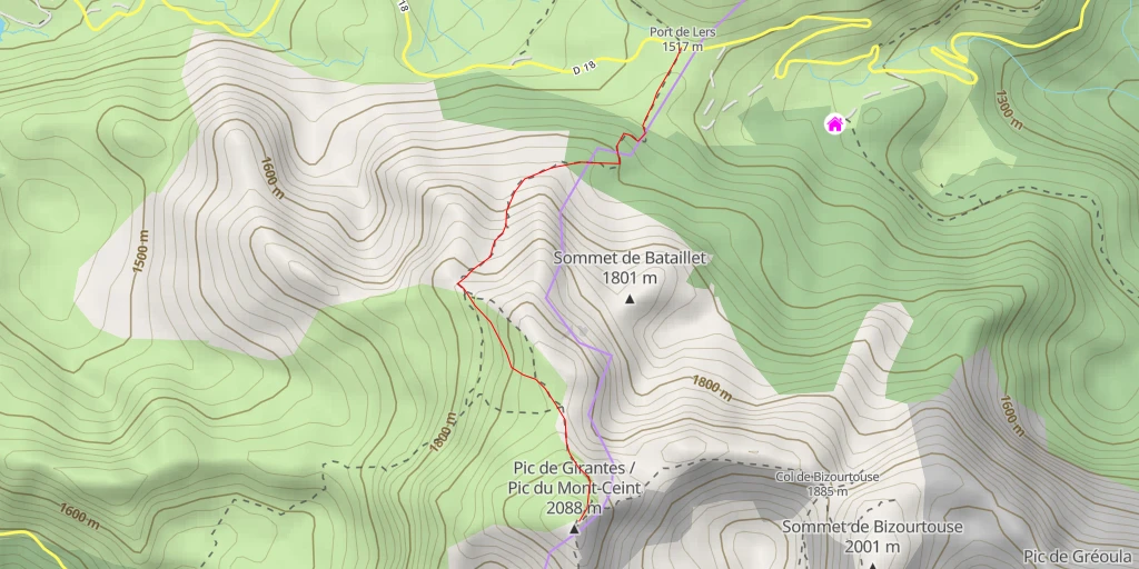 Carte de l'itinéraire :  Pic de Girantes / Pic du Mont-Ceint