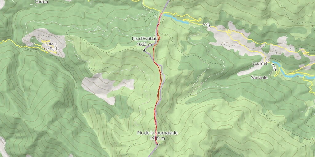 Map of the trail for Pic de la Journalade