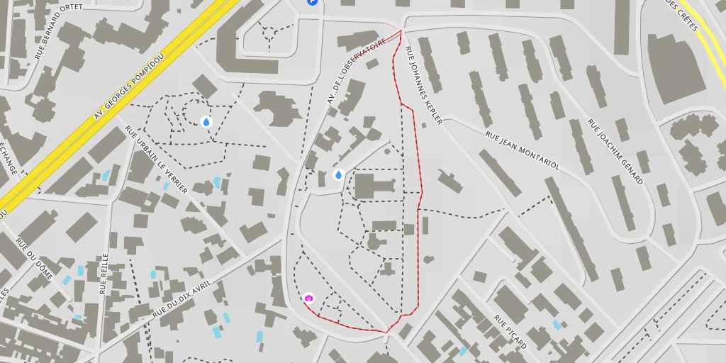 Map of the trail for AI - Jardin Félix Tisserand